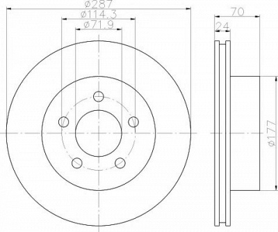 HELLA PAGID 8dd355119761 -  Тормозной диск